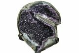 Amethyst Geode Section With Metal Stand - Uruguay #152208-3